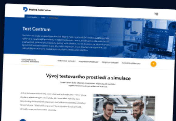 Digiteq Automotive - test centrum screen